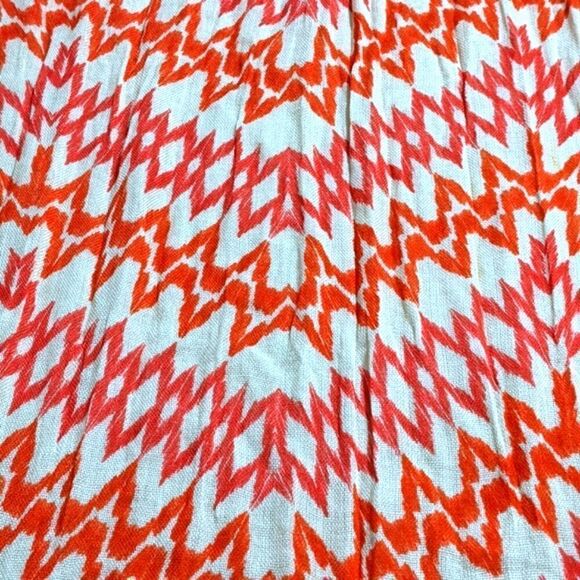 NWOT EDDIE BAUER Orange and Off-White Zig-Zag Pattern Gauze - Picture 4 of 5